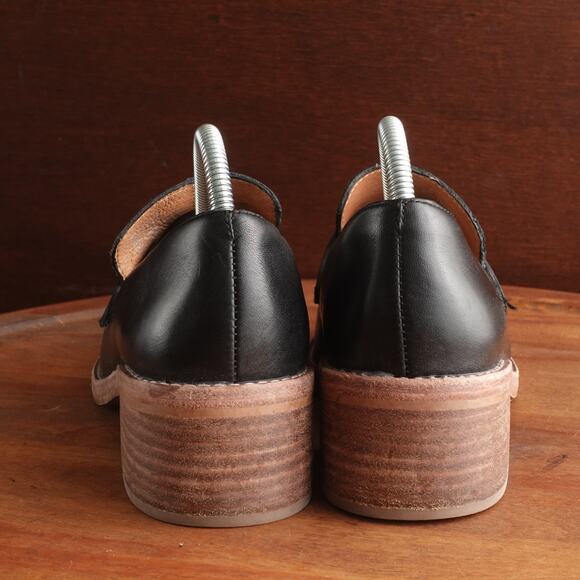 Madewell Shoes WMS SZ 6.5 BLK The Alex Heeled Loafer Leather Minimalist Slip On - Picture 6 of 14